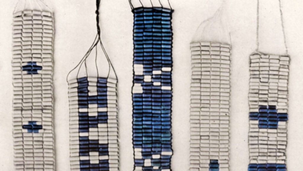 Five Wabanaki wampum bead belts.