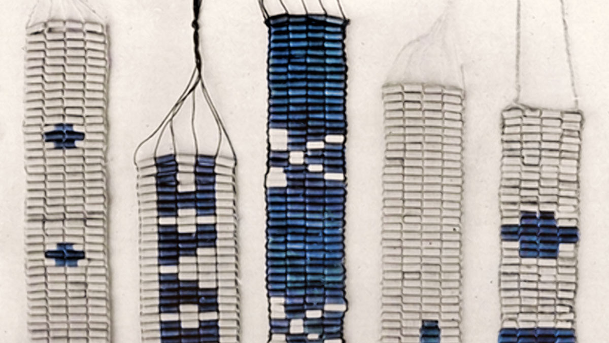 Five Wabanaki wampum bead belts.