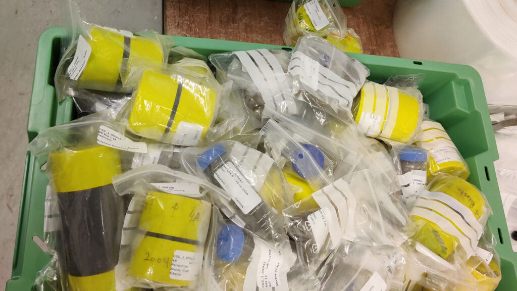 A selection of the sediments sampled from sites across the Arctic