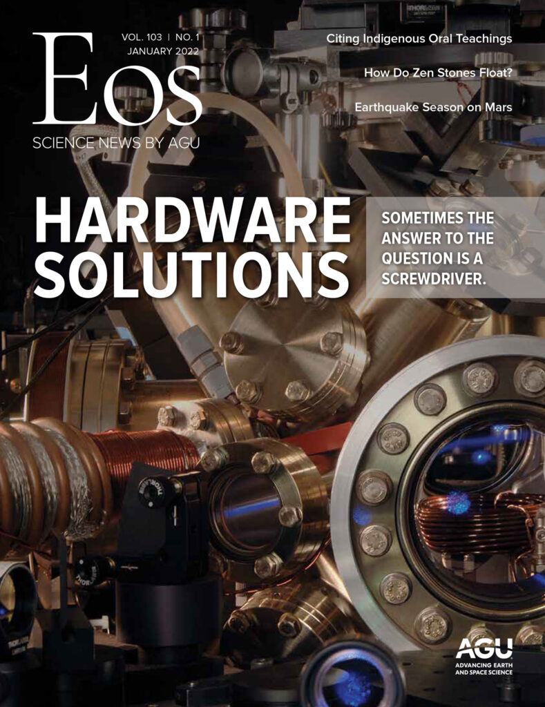 Cover of January 2022 issue of Eos