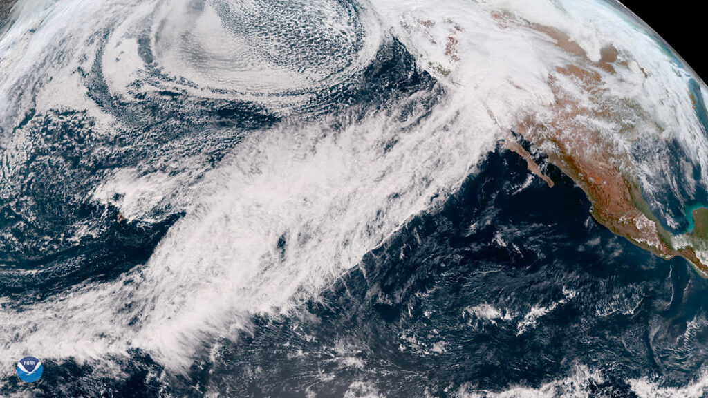 An atmospheric river drenches California with heavy rain in 2019.