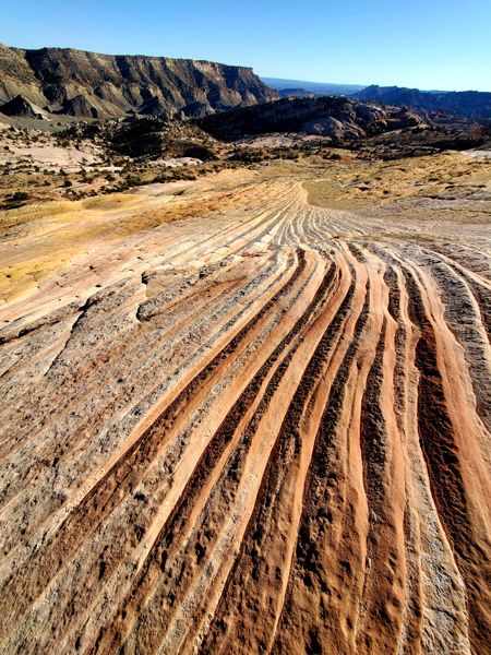 Long grooves in Navajo sandstone in Grand Staircase.