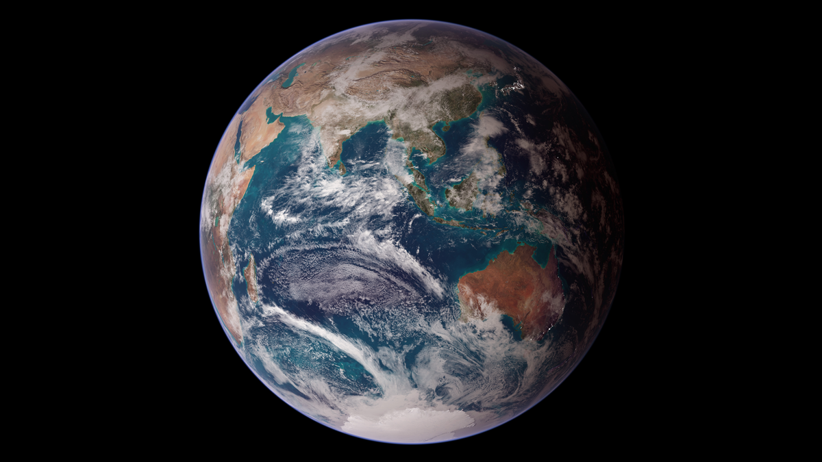 Satellite image of Earth’s Eastern Hemisphere.