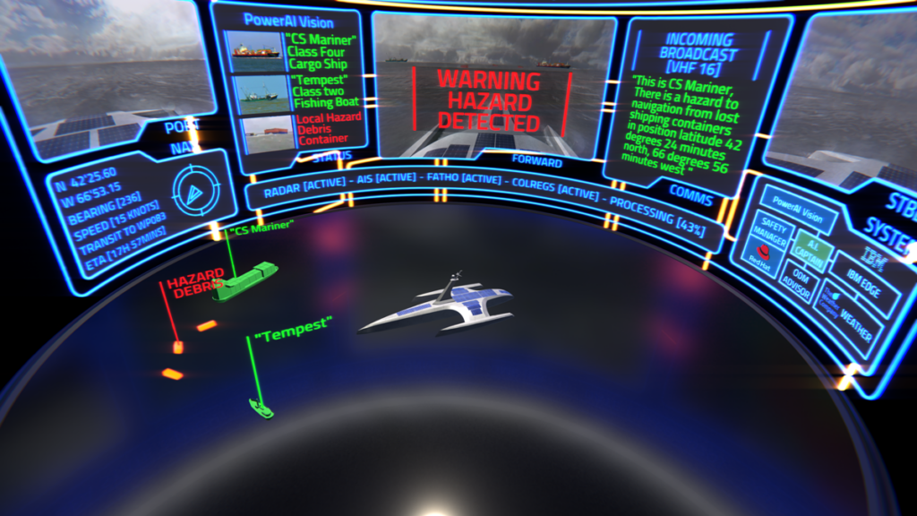 A demo of MAS’s AI captain, with multiple digital outputs