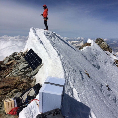 Scientists place a seismometer on the summit of the Matterhorn.