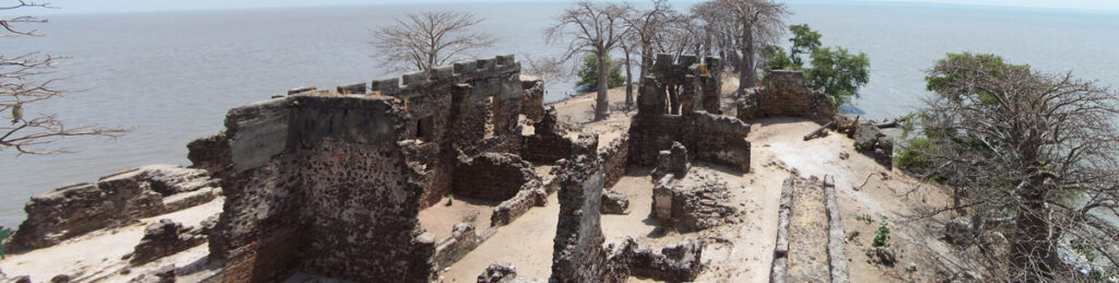 Stone ruins on a narrow island