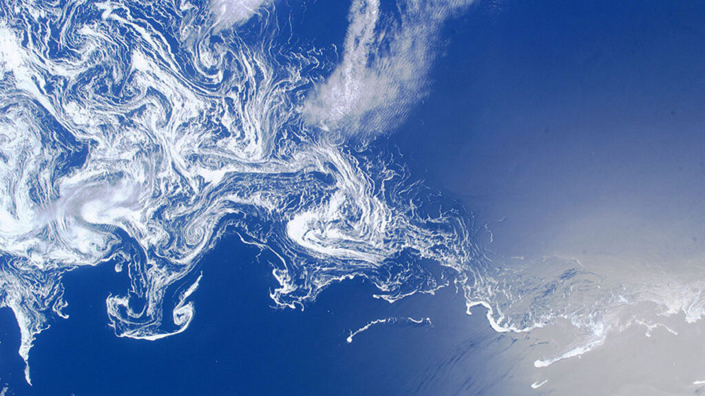 Satellite image of sea ice in the southwestern Labrador Sea.