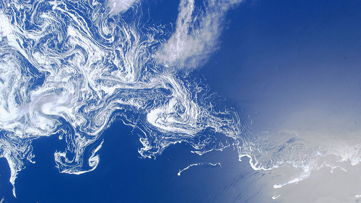 Satellite image of sea ice in the southwestern Labrador Sea.