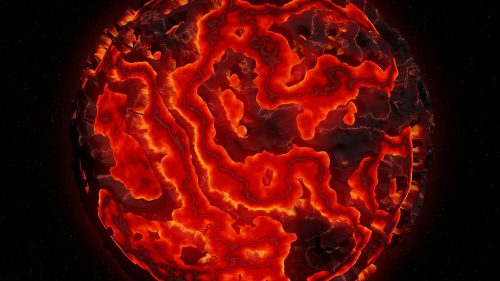 Artist’s rendering of a planet covered in magma