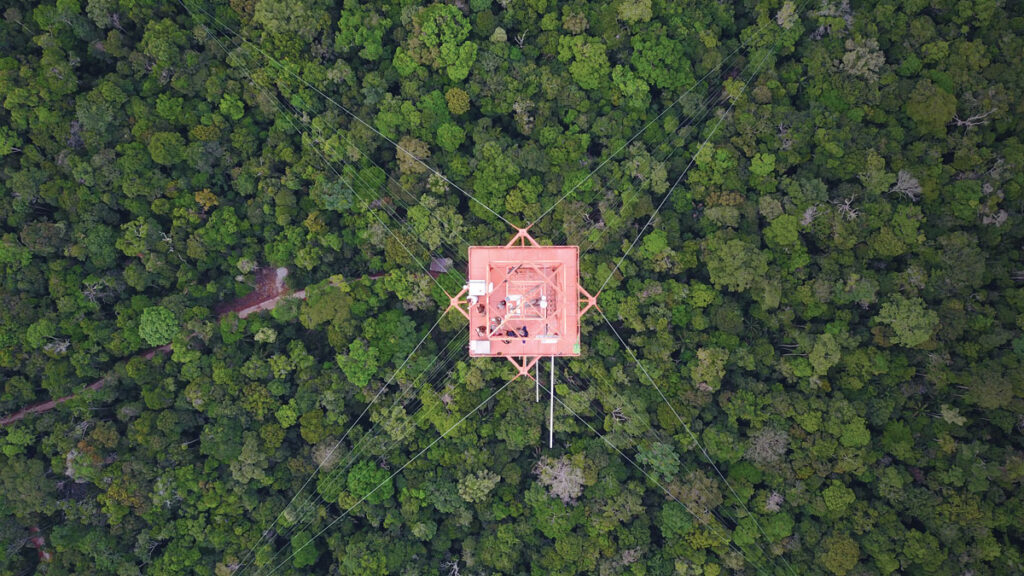 The Amazon Tall Tower Observatory is a joint Brazilian-German research station with a 325-meter tower making environmental observations in the Amazon.