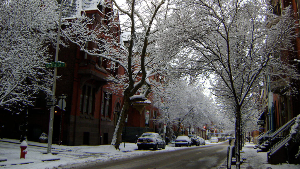 A street in Philadelphia following a winter storm