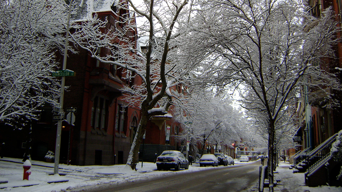 A street in Philadelphia following a winter storm