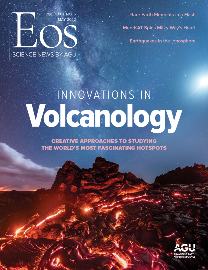 Cover of the May 2022 issue of Eos