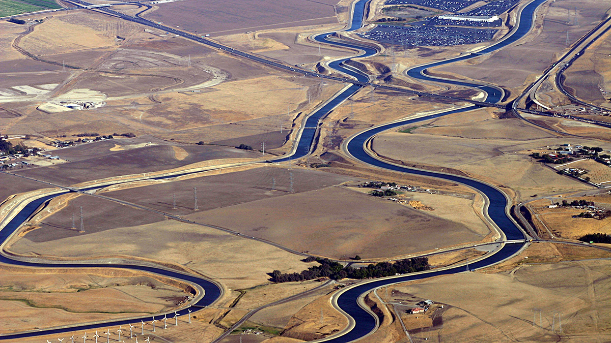 Aerial image of the California Aqueduct