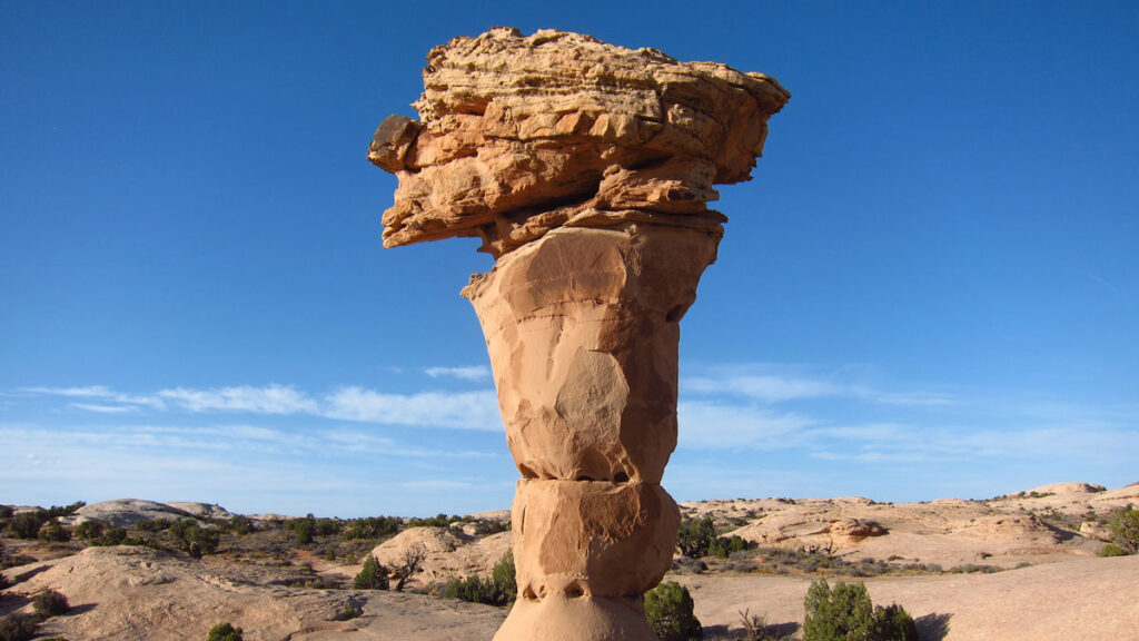 The Secret Spire rock formation, or hoodoo, in Moab, Utah.