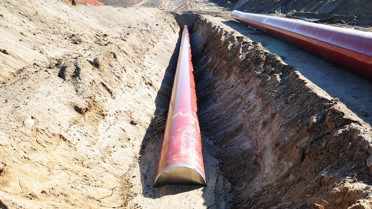 Installation of new pipeline through the Bemidji oil spill site in Minnesota