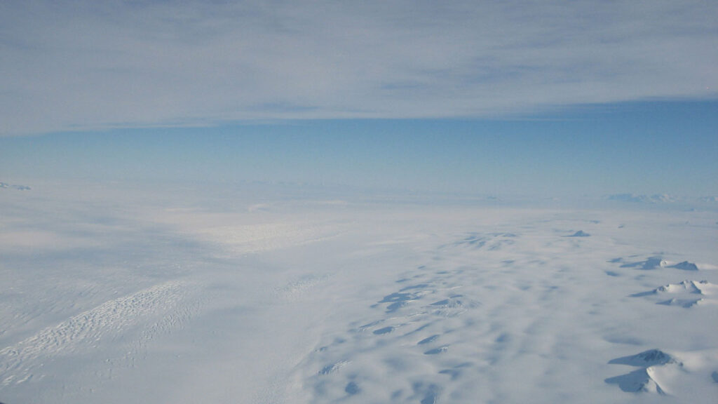 Aerial view of the Antarctic Ice Sheet