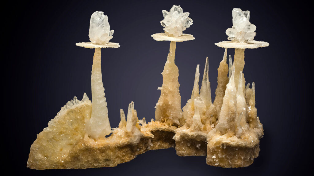 Three-tiered calcite formation.