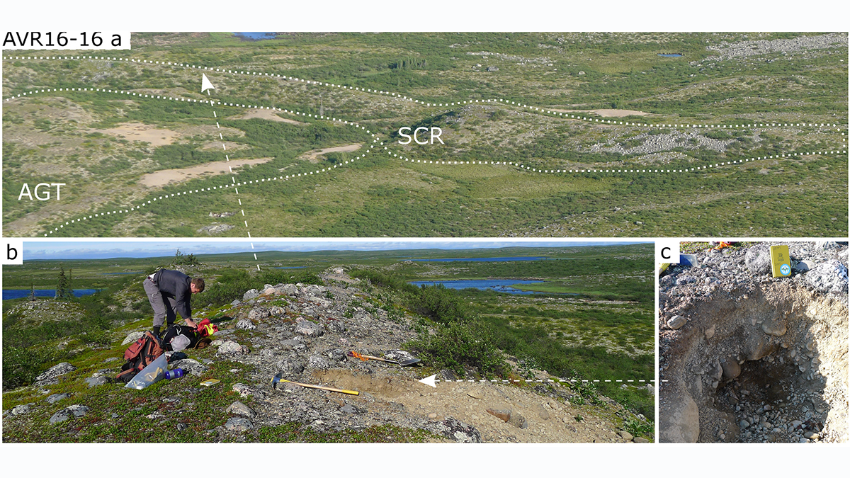 Three field photos of the study area.