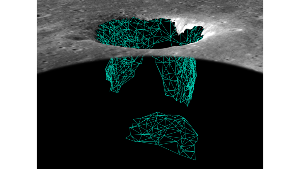 Wireframe view of the Mare Tranquillitatis pit.