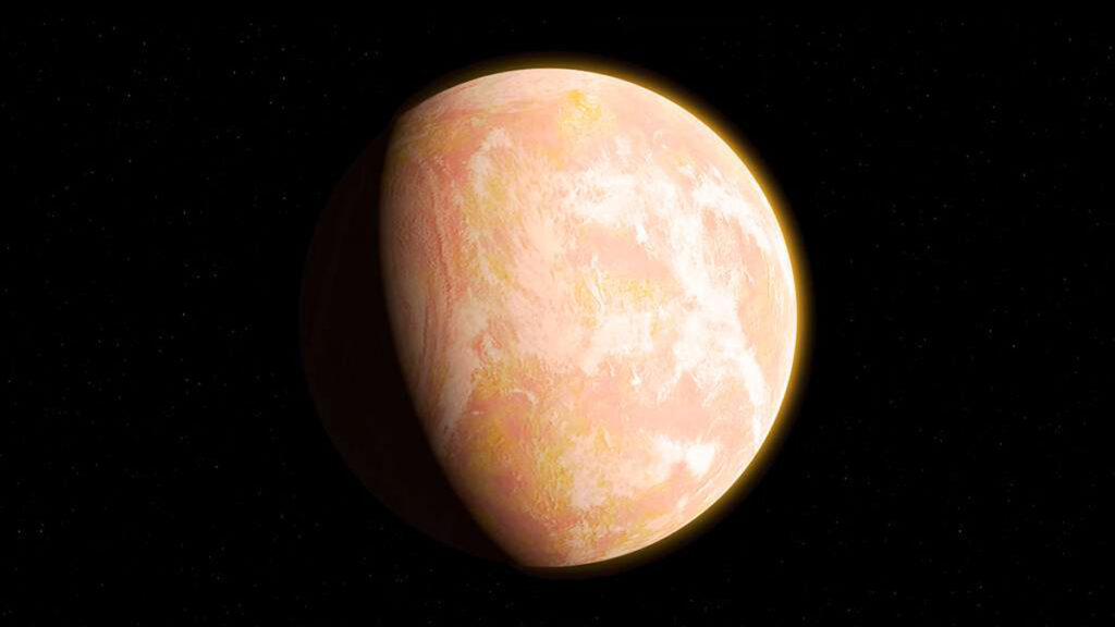Artistic impression of an orange-colored early Earth