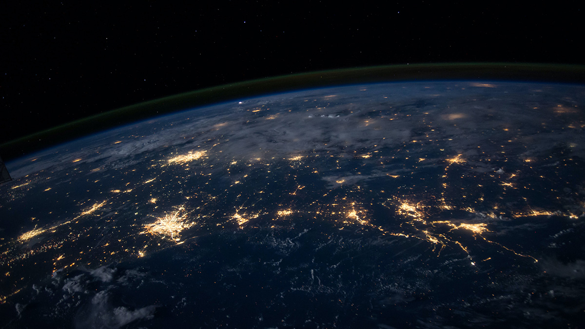 View from space showing lights illuminating the U.S. Gulf Coast