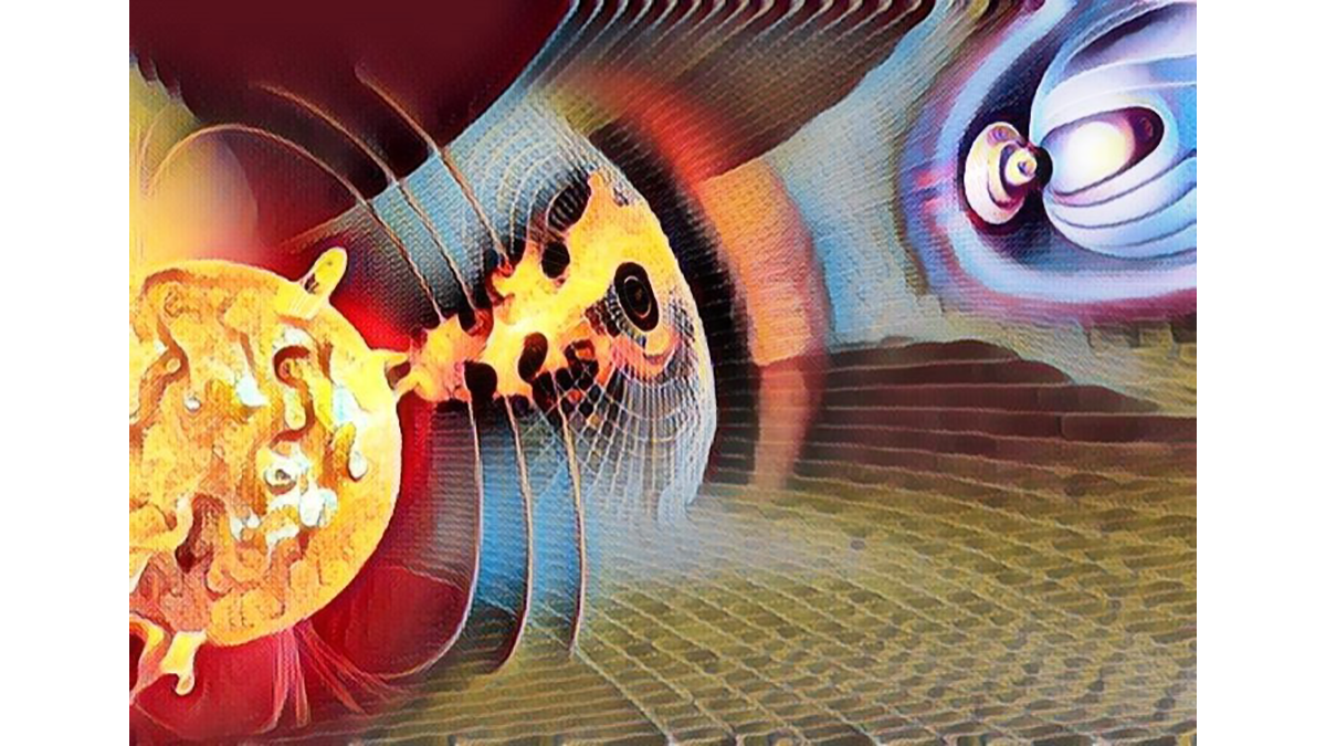 Image of a Coronal Mass Ejection traveling towards Earth.
