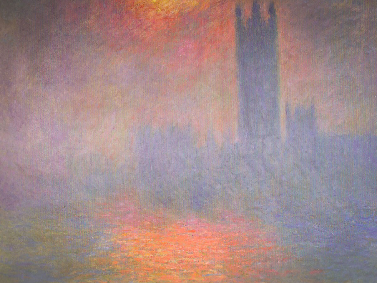 Claude Monet’s painting Houses of Parliament, Sunlight in the Fog (1904).