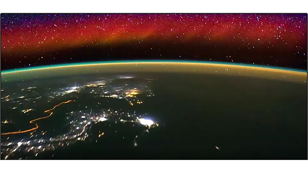 Photograph of the ionosphere taken from the International Space Station.