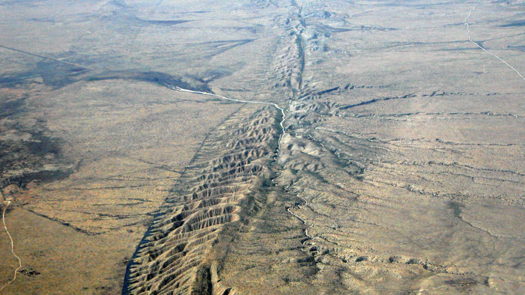 Aerial photo of the San Andreas Fault