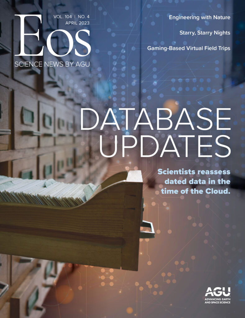 Cover of the April 2023 issue of Eos