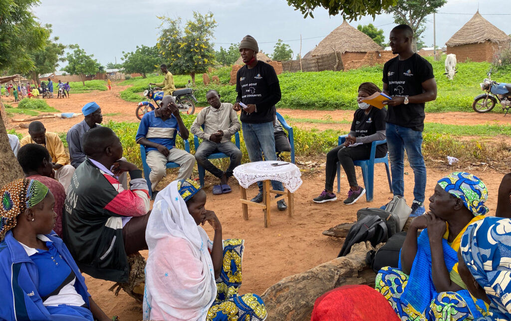 Climate activists with community members in Cameroon
