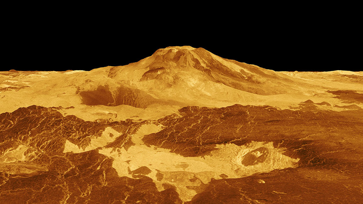 Image of red and orange mountain with a black background