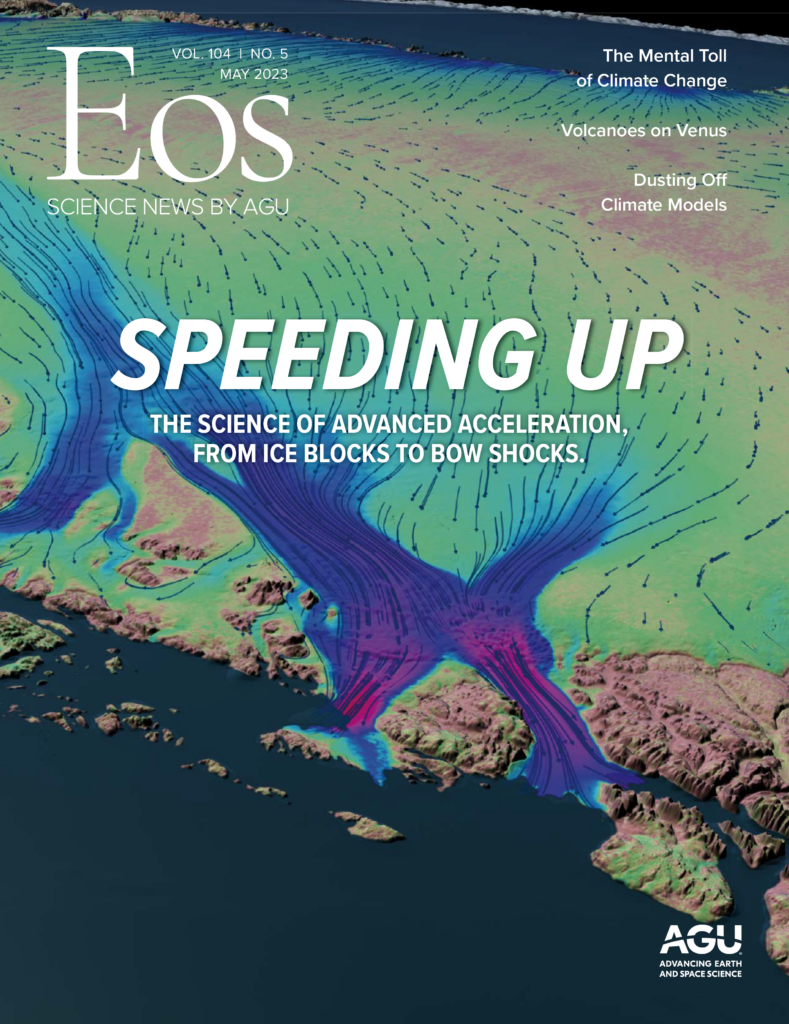 Cover of the May 2023 issue of Eos