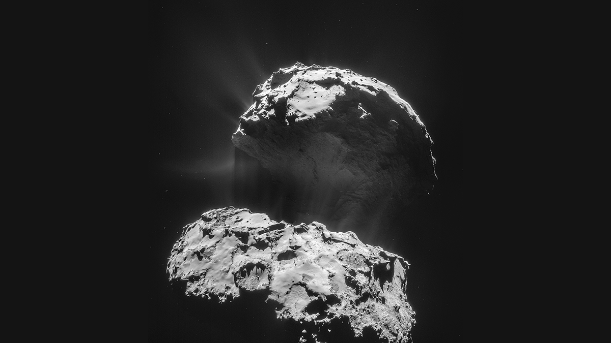 Mosaic of four images of Comet 67P/Churyumov-Gerasimenko