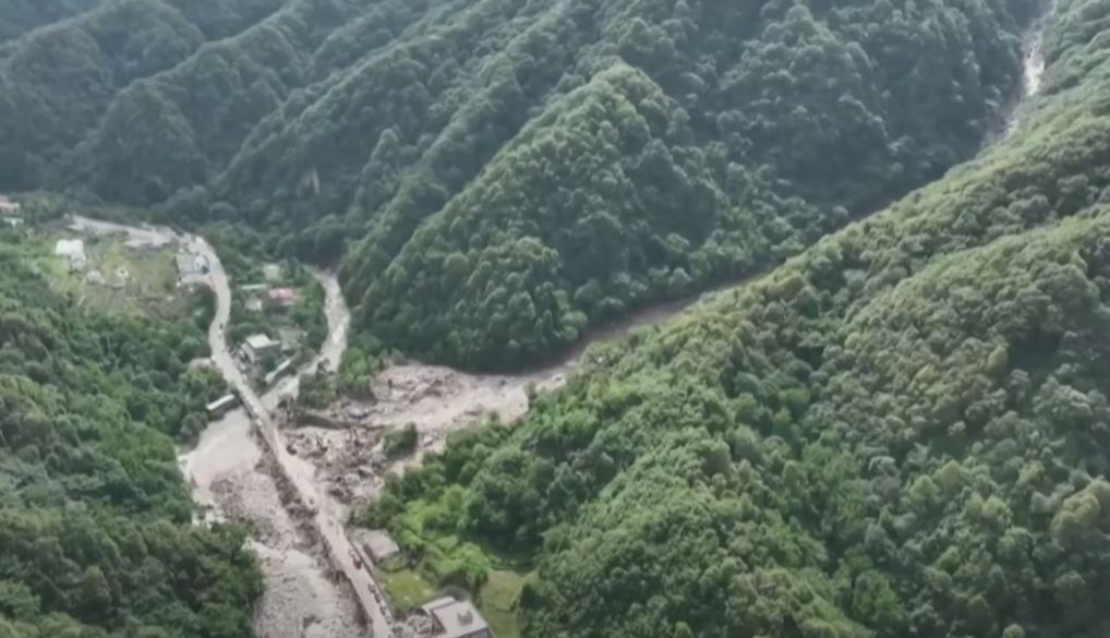 The aftermath of a debris flow on 11 August 2023 at Weiziping in Shaanxi Province, China.