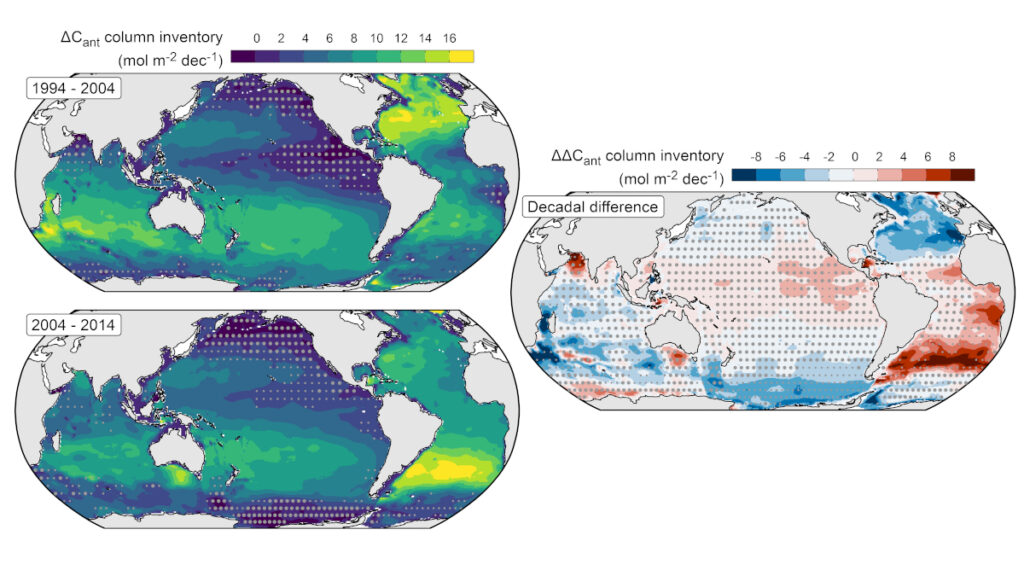 Oceanic Eos A Multidecadal View of Oceanic Storage of Anthropogenic Carbon - Eos