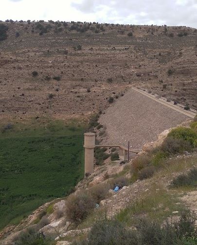 The upper dam on Wadi Derna prior to failure. 
