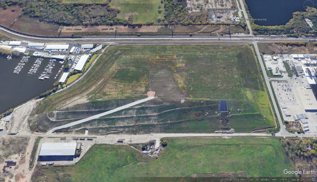 Google Earth view of the site of the 18 September 2023 landslides at Dolon in Illinois, USA, taken in July 2021.