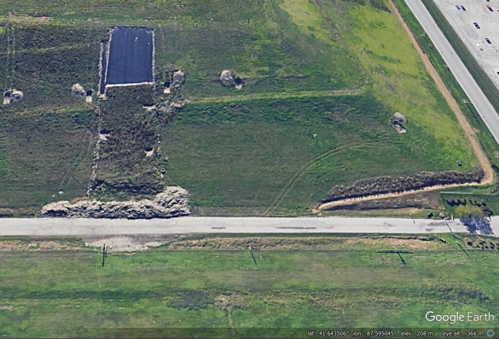 Google Earth image of an earlier landslide at Dolton, Illinois.
