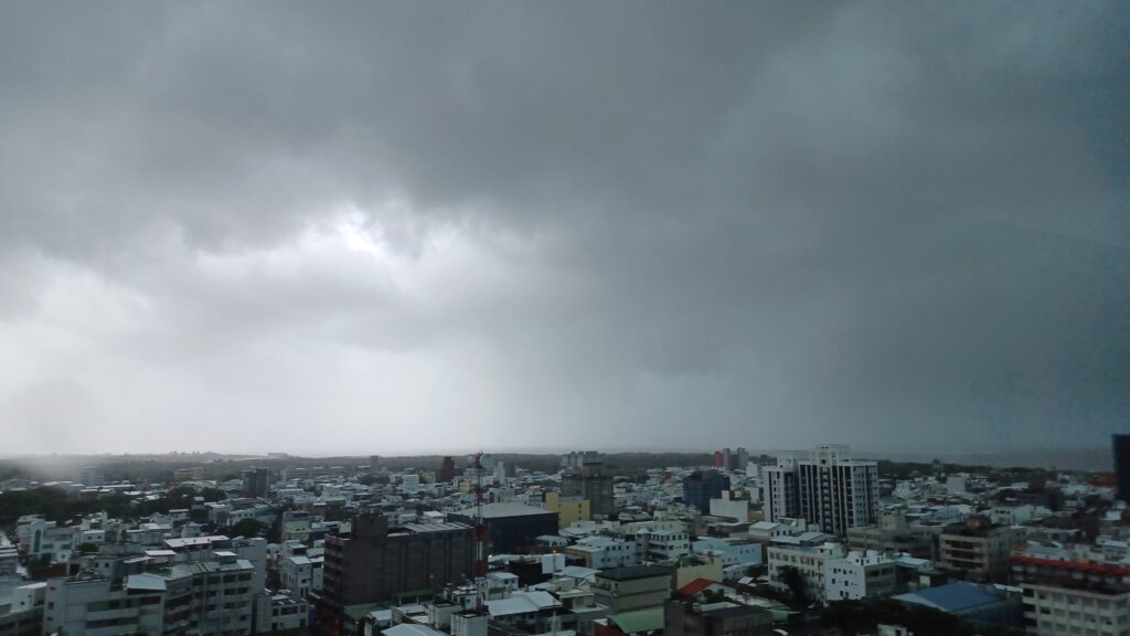 The eyewall of Typhoon Haikui approaching Taitung in Taiwan.