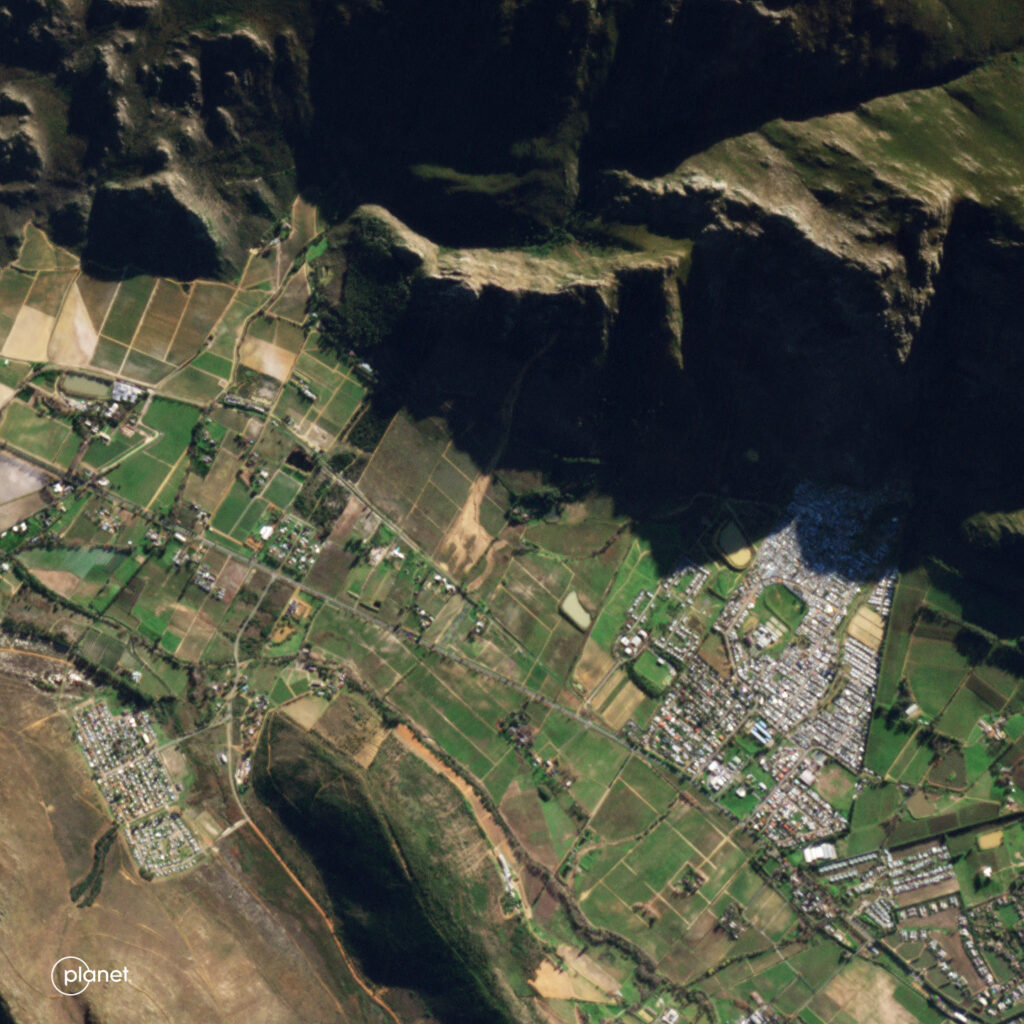 The site of the multiple landslides at Franschhoek in South Africa.