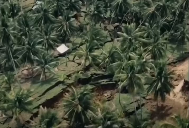 Drone footage of landslides triggered by the 17 November 2023 earthquake in Sarangani, Philippines.