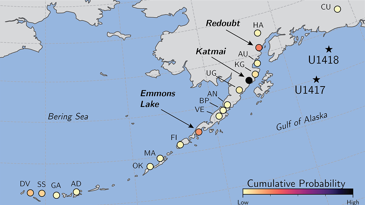Map of study area with symbols.