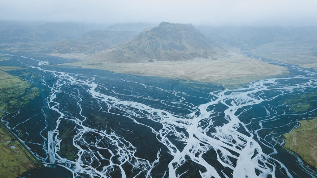 A river in Iceland seen from above