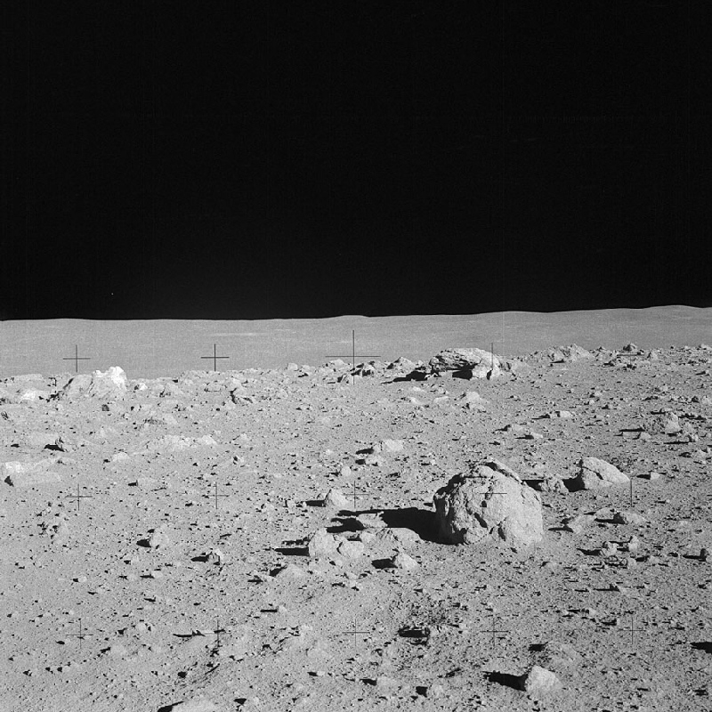 Photo taken from the lunar surface near Cone Crater