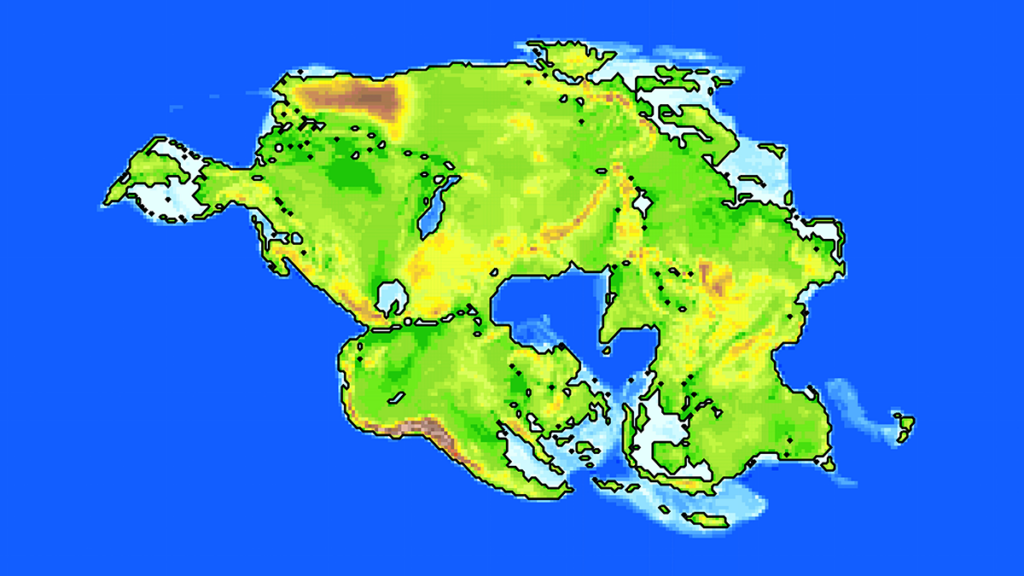 A map of what Pangea Ultima, which should form in about 250 million years, will look like