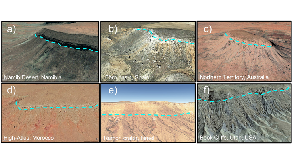 Satellite images of 6 desert escarpments from around the world.