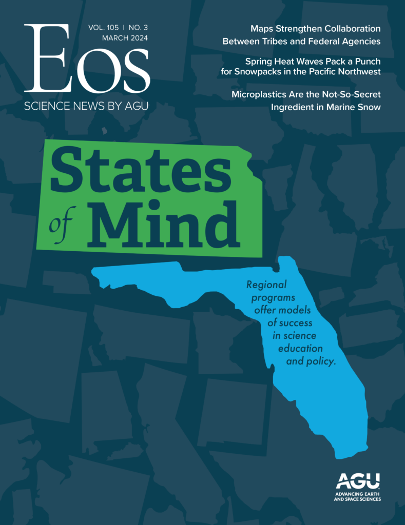 Cover of the March 2024 issue of Eos
