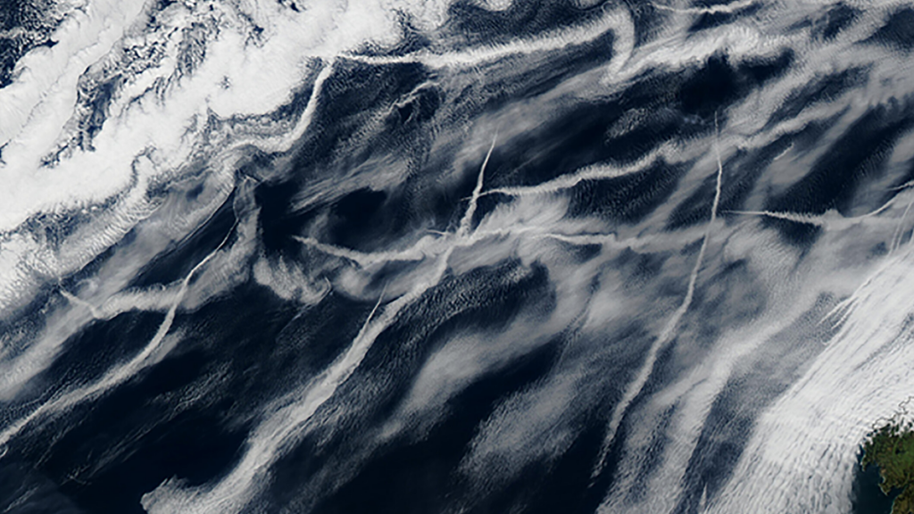 Satellite photo of clouds.
